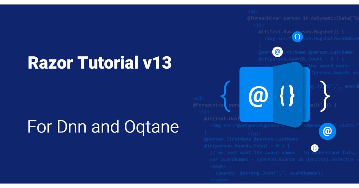 Razor Tutorial Home (14.7.5) DNN / 2sxc Razor Tutorials 2sxc Tutorial